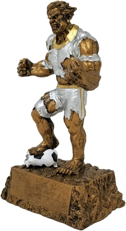 Decade Awards Monster Soccer Trophy - Custom Engraved Triumphant Fútbol Beast Award - Celebrate Field Supremacy with This Hulking Soccer Monster - Customize Now (7 Inch)