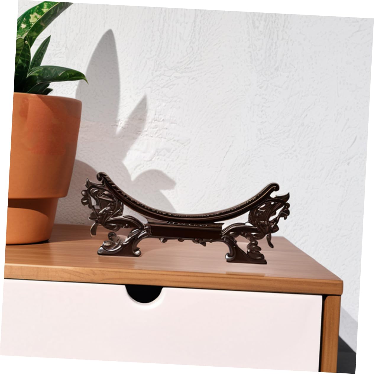 GLEAVI 5piezas Soporte para Platos De Madera Diseño De Dragón Exhibidor Decorativo para Platos De Soporte Compacto y Funcional Estante De Almacenamiento para Cocina y Comedor