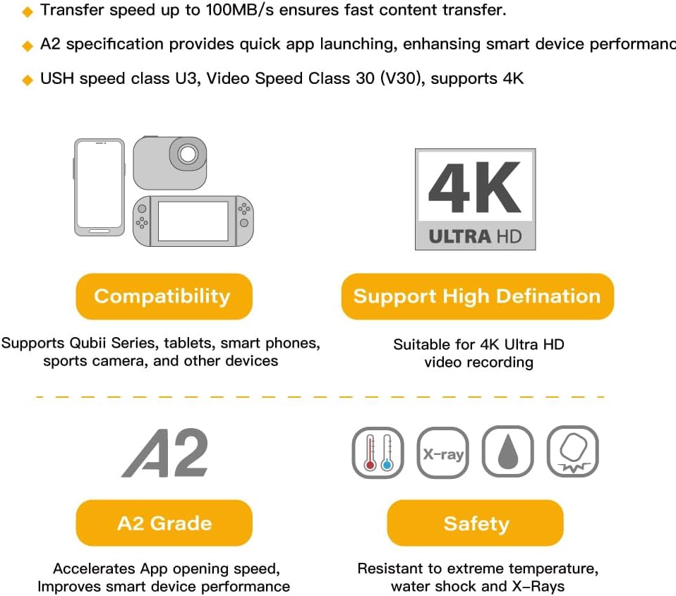 Maktar 256GB MicroSD Card UHS-I A2 | Up to 150MB/s | Compatible with Qubii Duo GoPro Nintendo Switch | 4K Video Storage | 2-Year Warranty