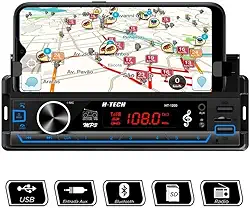 Auto Rádio Com Suporte Para Celular Bluetooth USB SD AUX RCA 1Din Universal