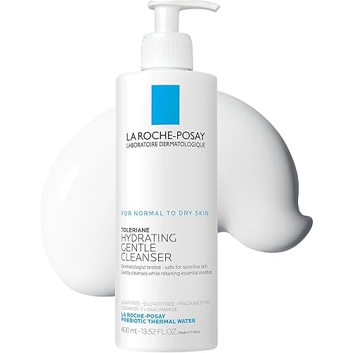 La Roche-Posay Toleriane Hydrating Gentle Face Cleanser, Hydrating Facial Cleanser With Niacinamide + Ceramides, Daily Face Wash For Dry Skin To Normal Skin, Sensitive Skin Tested, Fragrance Free