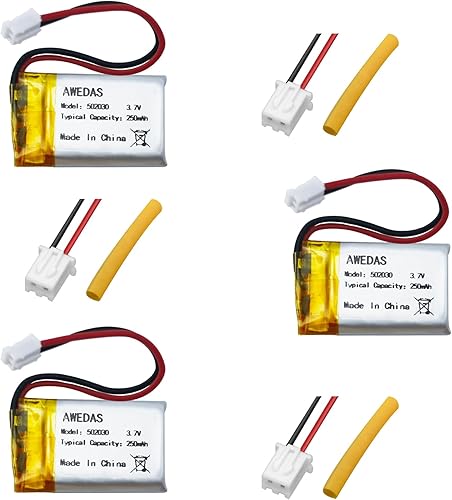 Paquete de 3 baterías 502030 de polímero de litio de 3.7 V 250 mAh 502030 compatible con múltiples dispositivos 502030 baterías de repuesto con