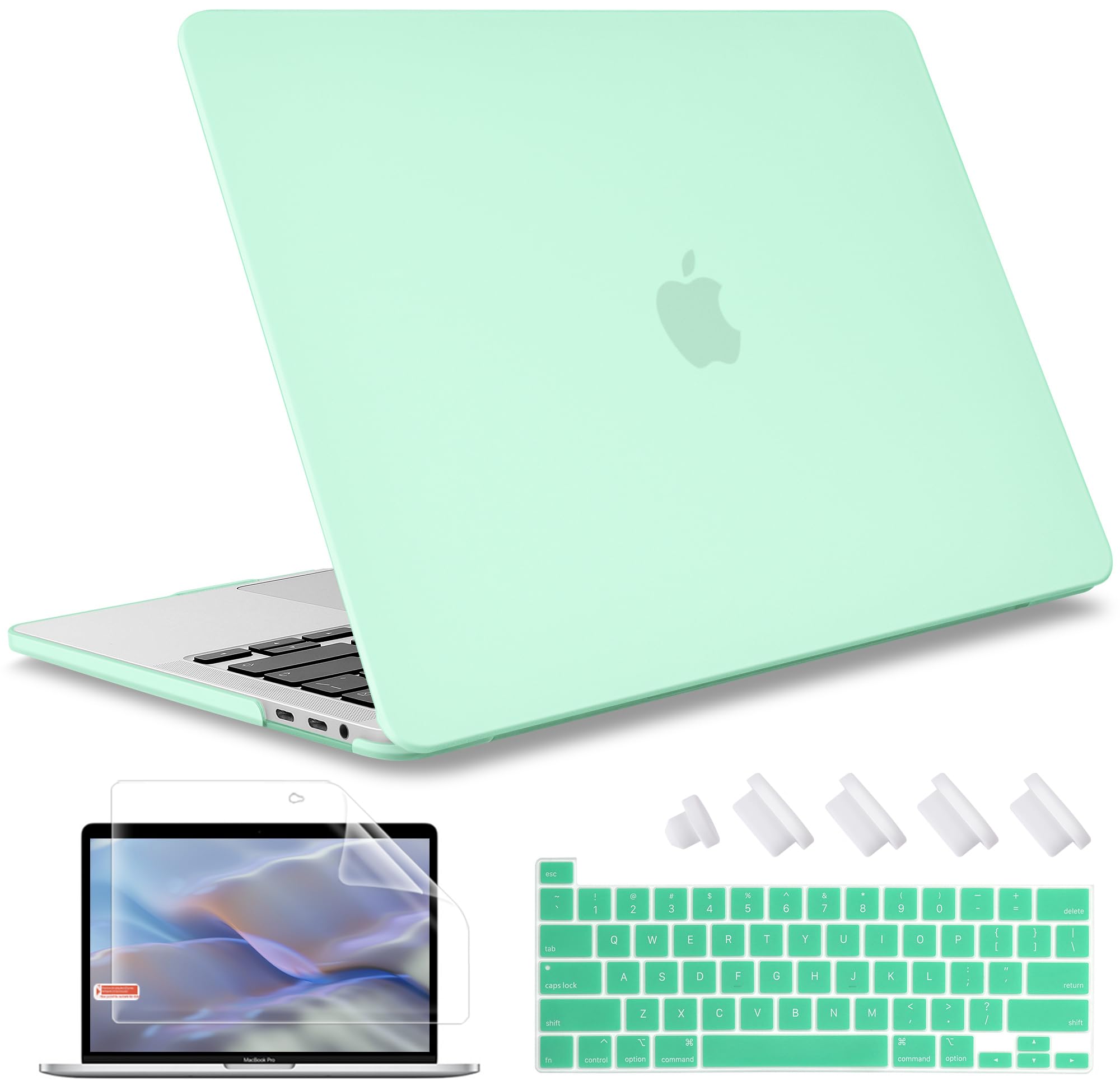 May Chen for MacBook Pro 16 Inch 2019 Release Model: A2141,Hard Shell Case Cover Screen Protector & Keyboard Cover for MacBook Pro 16 Retina with Touch ID & Touch Bar - Green