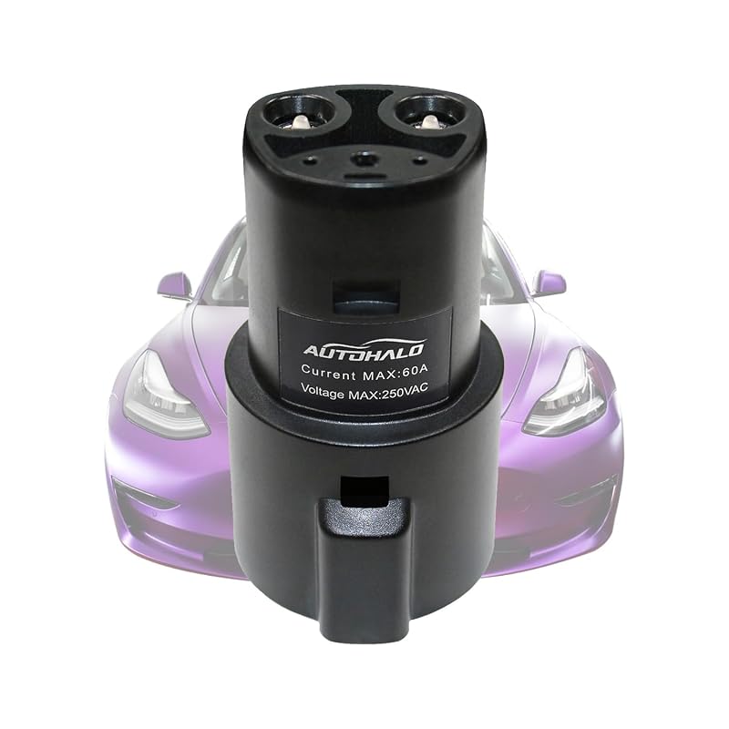 Adaptador de carregamento J1772 para Tesla 60 A 250 V AC para Model 3, Model Y, Model S e Model X AUTOHALO