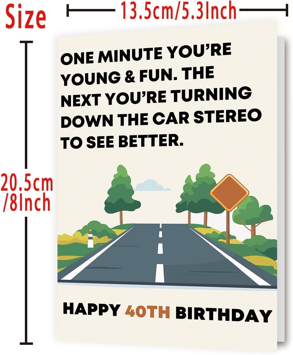OJsensai Happy 40th Birthday Card & Gifts for Women Men, 40 Year Old Bday Gifts Ideas for Husband Wife,Happy 40th Birthday Decorations - Image 3