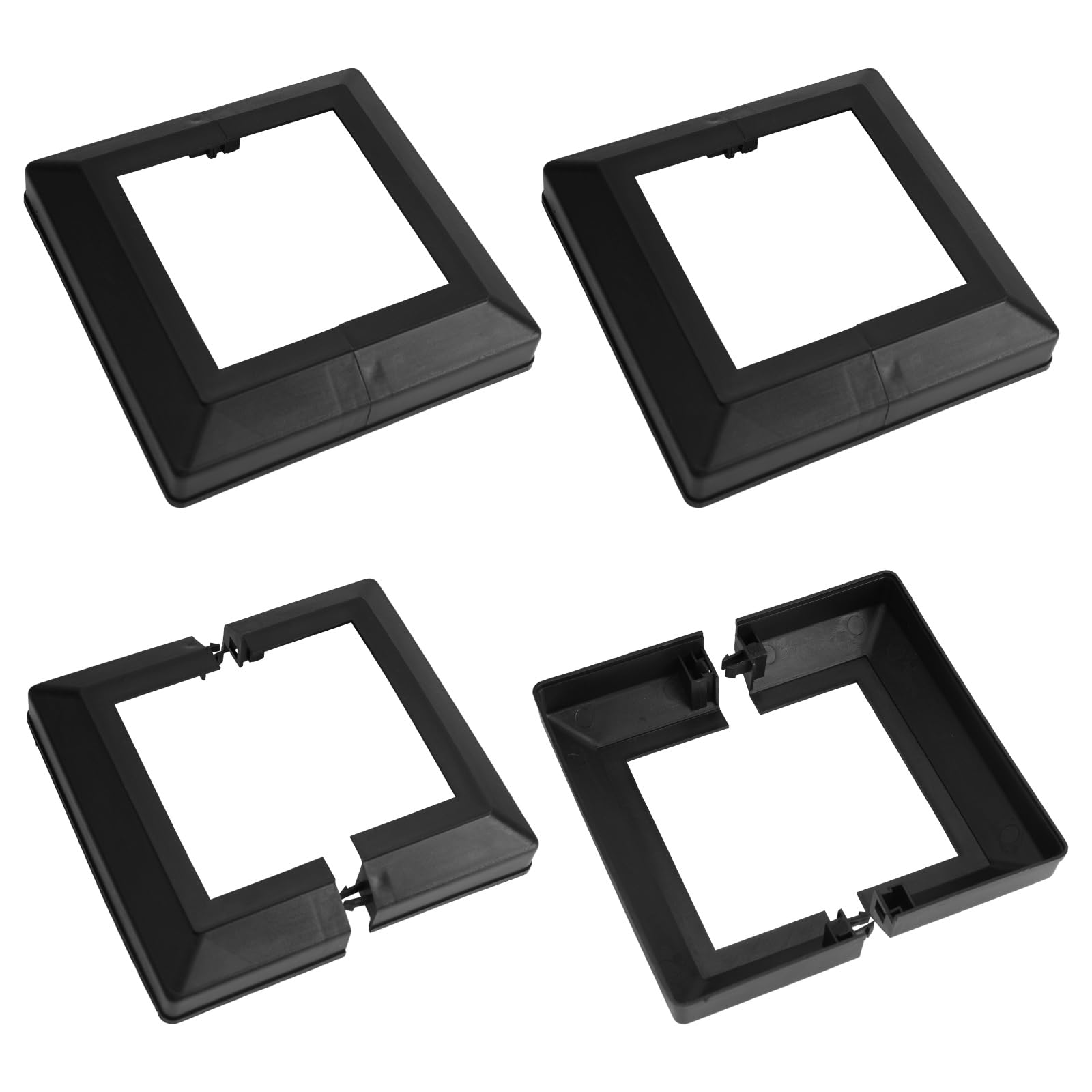 UFURMATE Cubierta de base de poste, 6 piezas 3,8 x 3,8 cm Cubierta de falda dividida para poste decorativo Placa de cubierta de poste para barandilla de valla, escalera, porche, cubierta — view 20