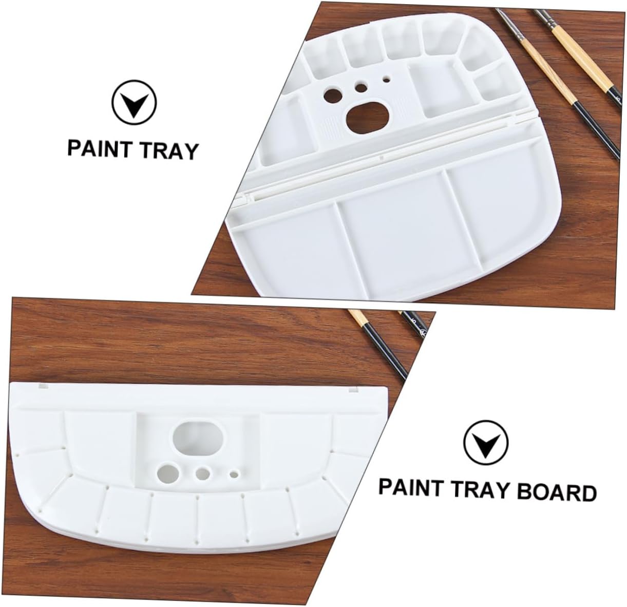 2Pcs Paint Mixing Boards for Students and Artists, Reusable Palette Trays