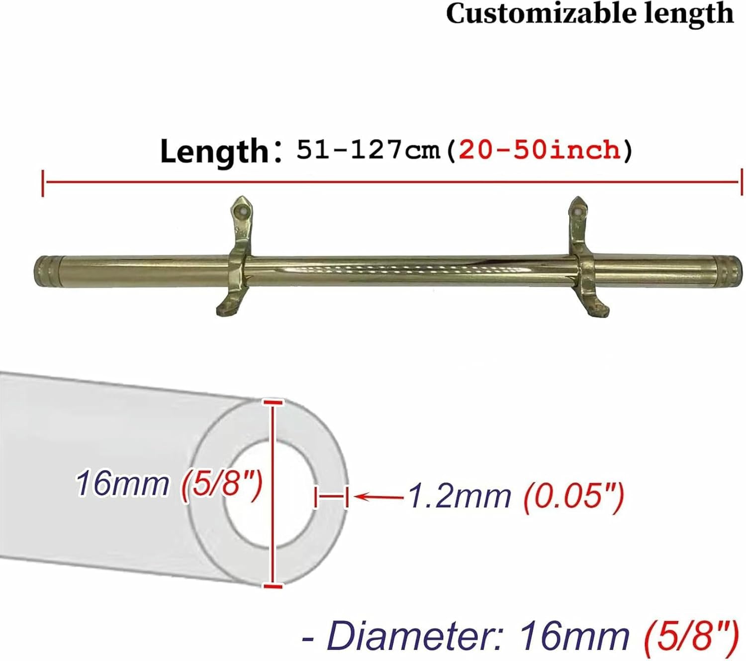 Antique Brass Stair Carpet Rods 3 5 10 12 13 14 15 16 pcs, Stair Runner Rod Set with Brackets &Screws, Staircases Non-Slip Holder Bar