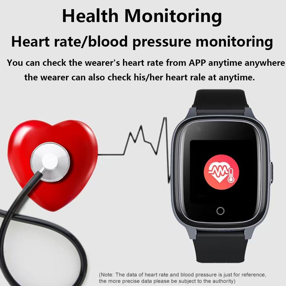 Smartwatch Per Anziani Con Rilevamento Cadute, Dispositivi Di Avviso Di Caduta, Localizzatore Gps, Cardiofrequenzimetro, Chiamate Bidirezionali, Per Anziani Per La Tua Famiglia