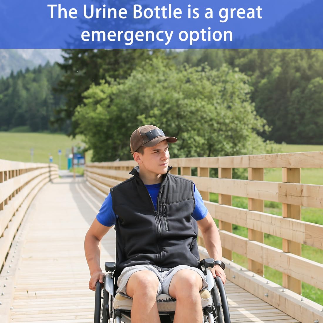 Urinoir pour homme et femme Unisexe Anti-déversement Portable Urinoir pour femme Couvercle à vis et entonnoir pour voiture, voyage, personnes âgées et incontinence 1 lot de 1 200 ml