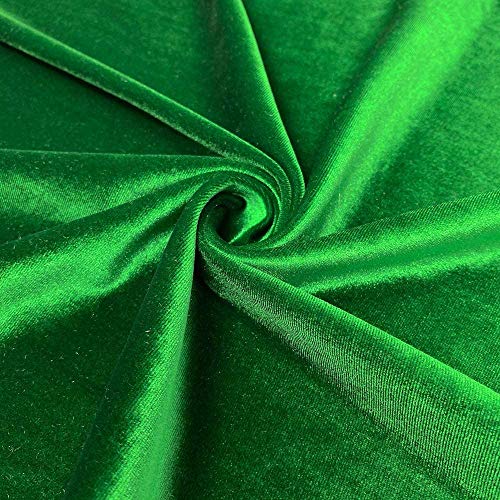 Stretch Velvet Fabric is 58/60" inches Wide (5 Yard, Kelly Green)