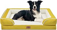 Vista 358 de Comfort Expression Cama ortopédica para perros extra grandes de 45 x 35 pulgadas, cama para mascotas XL de espuma tipo caja de huevos impermeable