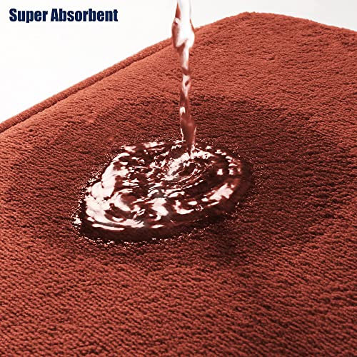 Yihouse Bathroom Rug Sets 3 Piece, Extra Thick Memory Foam Bath Mat, Non Slip Super Absorbent Soft Bathroom Mats, Machine Washable Bathroom Floor Mats Sets For Sink,Tub, Shower And Toilet,Autumn Glaze #TOP4