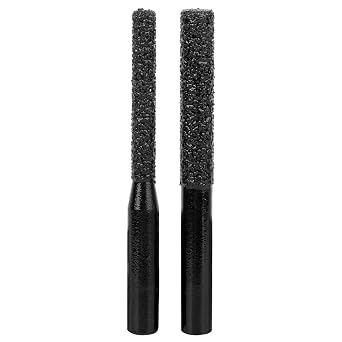 Diamond Straight Router Bit, 2Pcs Long Straight Brazed Bits, Black Quartz Stone Marble Seam Knife with 6.35mm Handle, Concrete Router Bit for Seaming, Trimming, Edging