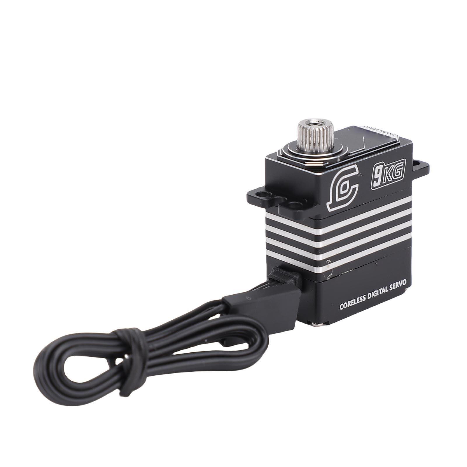 RiToEasysports Servo RC, Servo Digitale a Basso Rumore 9 Kg con Braccio per Cingolato SCX10 III 1/18 (BLACK)