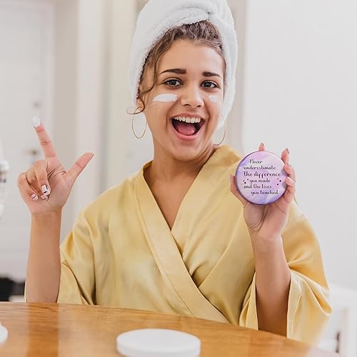 Miniatura 6 de Tradder 48 piezas de espejo compacto inspirador de 2.76 pulgadas, regalo de agradecimiento a los empleados de quinceañera, regalo redondo de