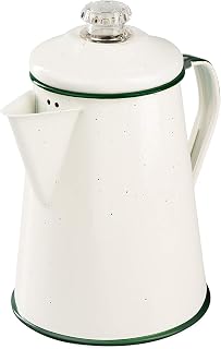 GSI Outdoors 8 Cup Enamelware Percolator Coffee Pot for Campsite, Cabin, RV, Kitchen, Groups, Backpacking
