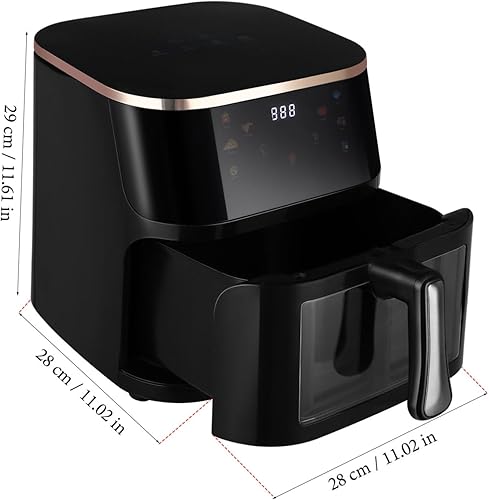 Miniatura 2 de Uonlytech Freidora de aire digital con pantalla táctil con calentamiento rápido y antiadherente apta para lavavajillas, cesta multiusos para comidas