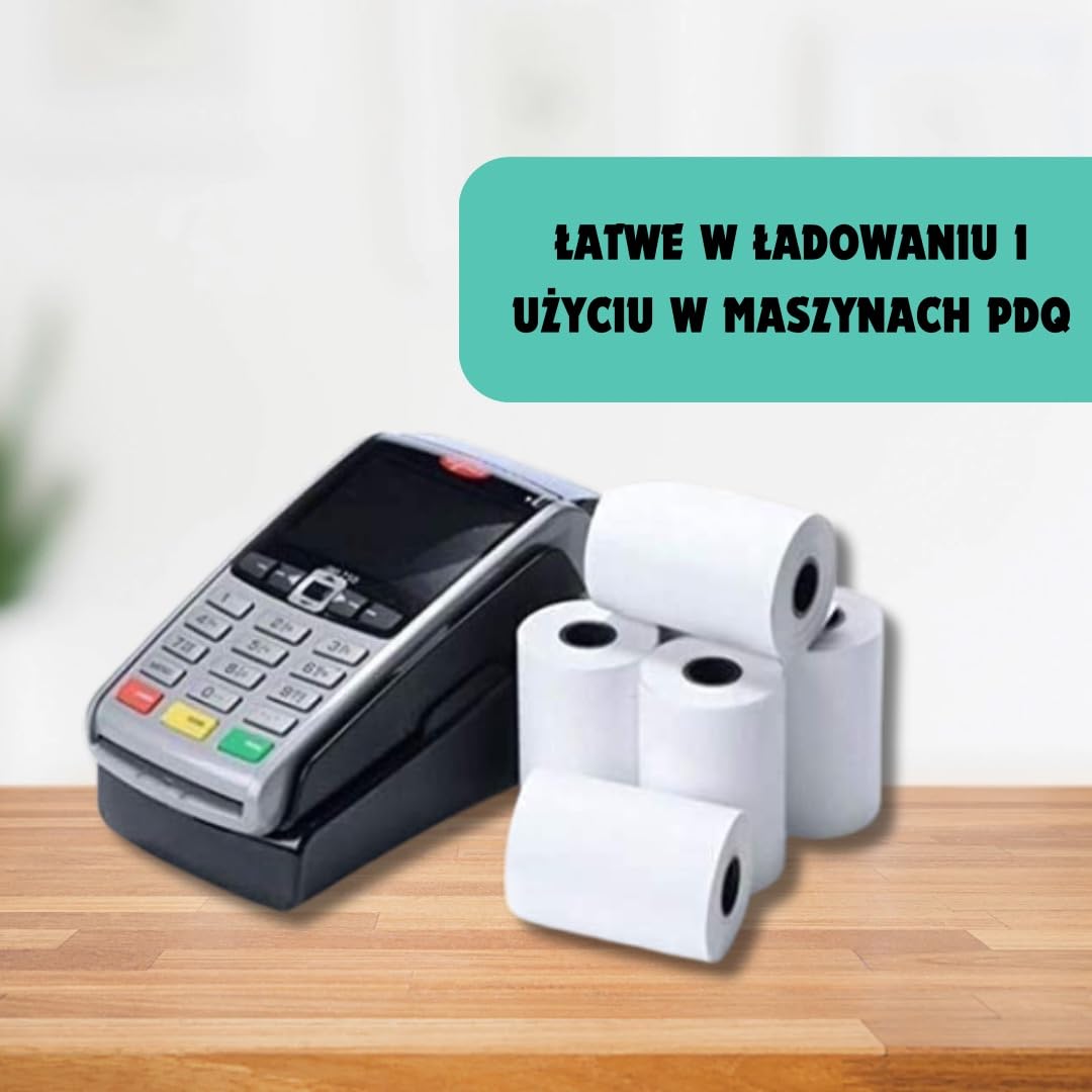 Double Dragon 2-warstwowe rolki papieru 57 mm x 40 mm bez węgla, nietermiczne, do kuchennych i igłowych drukarek, kas fiskalnych, kalkulatorów drukujących, drukarek paragonowych – opakowanie 400 rolek