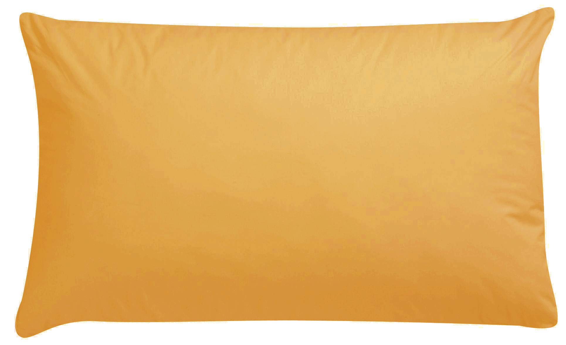 Maria Luxury Bedding & Linen Polycotton Pair of Plain Pillowcase, 49cm x 74cm - Mustard, Pack of 2
