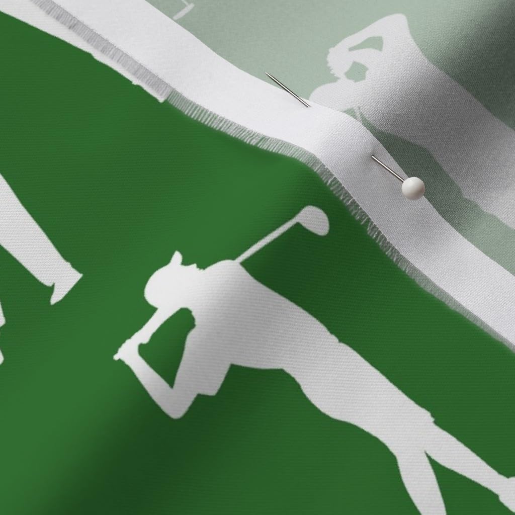 Spoonflower Fabric - Golfers Small Golfer Golf Golfing Sports Man Cave Tee Boys Men Athlete Printed on Organic Cotton Sateen Fabric by The Yard - Sewing Quilting Apparel Home Decor