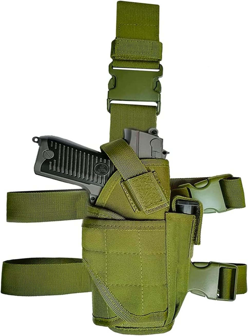 Uamal Drop Leg Holster, Right Handed Tactical Thigh Pistol Gun Holster Leg Harness - Tactical Thigh Airsoft Pistol Holster with Magazine Pouch Adjustable Gun Holster