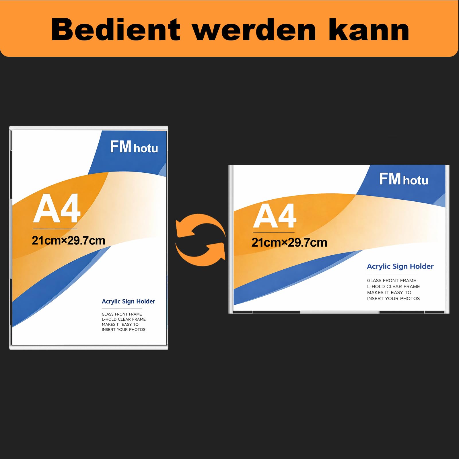 FMhotu Acryl Schilderhalter 12 Pack A4 Transparenter C Form Ständer, Tischschildhalter, Kunststoff Foto Bilderrahmen, Flyer Display für Empfang, Büro, Geschäft, Restaurant, Hotel