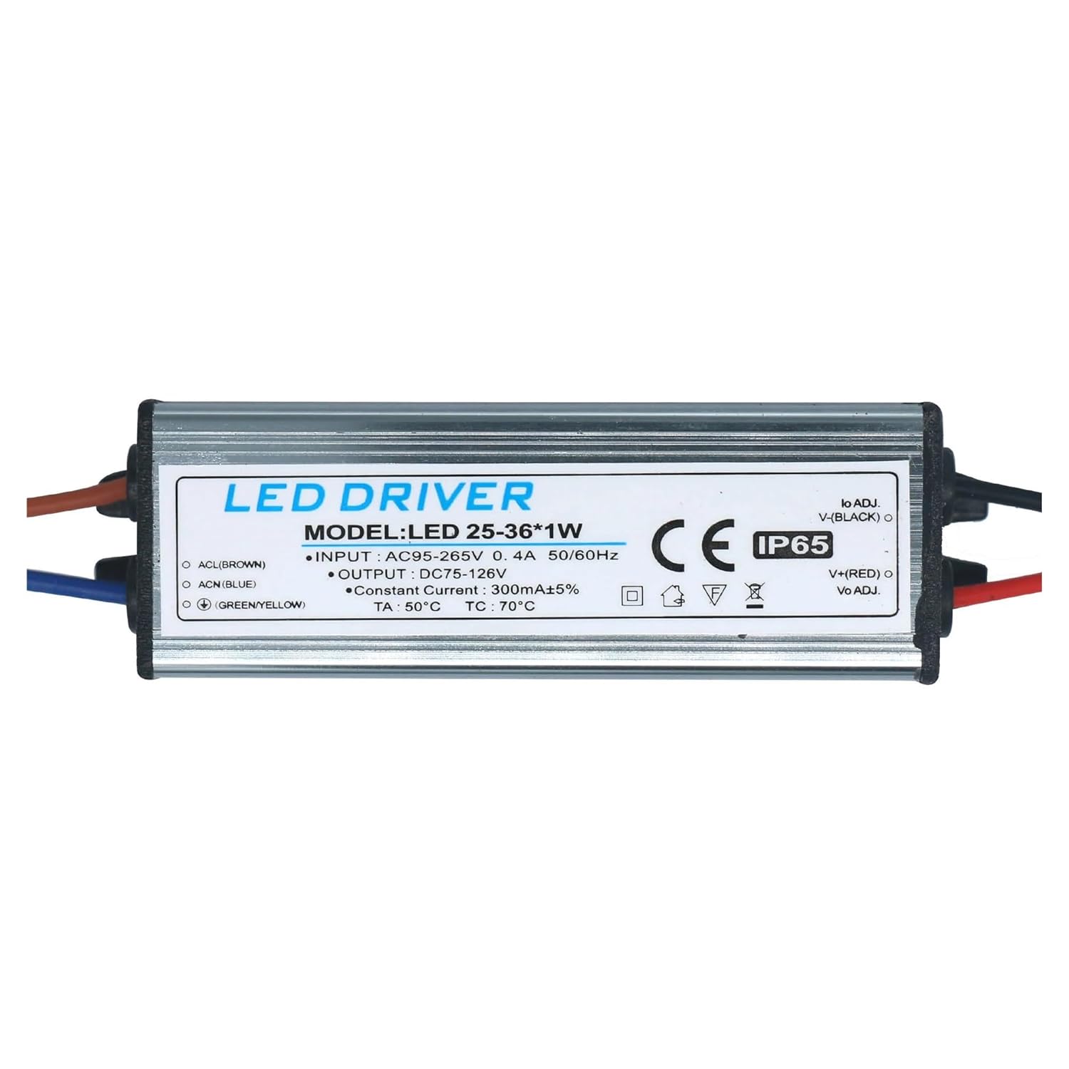 LED Waterproof Driver 1-3W 4-7W 8-12W 25-36W 300mA LED Light Power Supply Constant Current Voltage Lighting Transformer 100V-260V(18-25W)