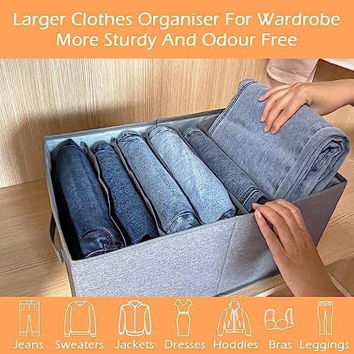 QINGGENG Extra-Large Wardrobe Clothes Storage Organiser with Dividers for Jumper Jeans, Trousers, Shirts, Pants - Image 2