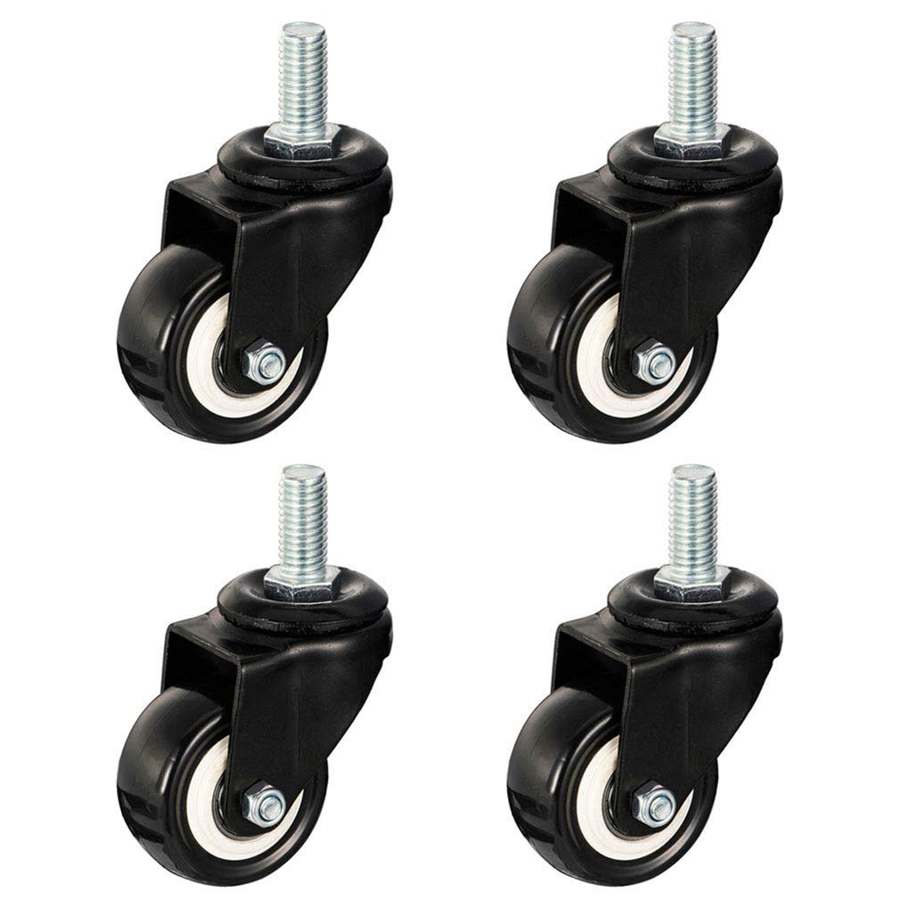 GBRJUYF 4-Pack 2in Heavy Duty Swivel Caster Wheels, 360° Lockable Bearing Casters, 330LBS Capacity for Workbench & Furniture, M8/M10/M12 Compatible