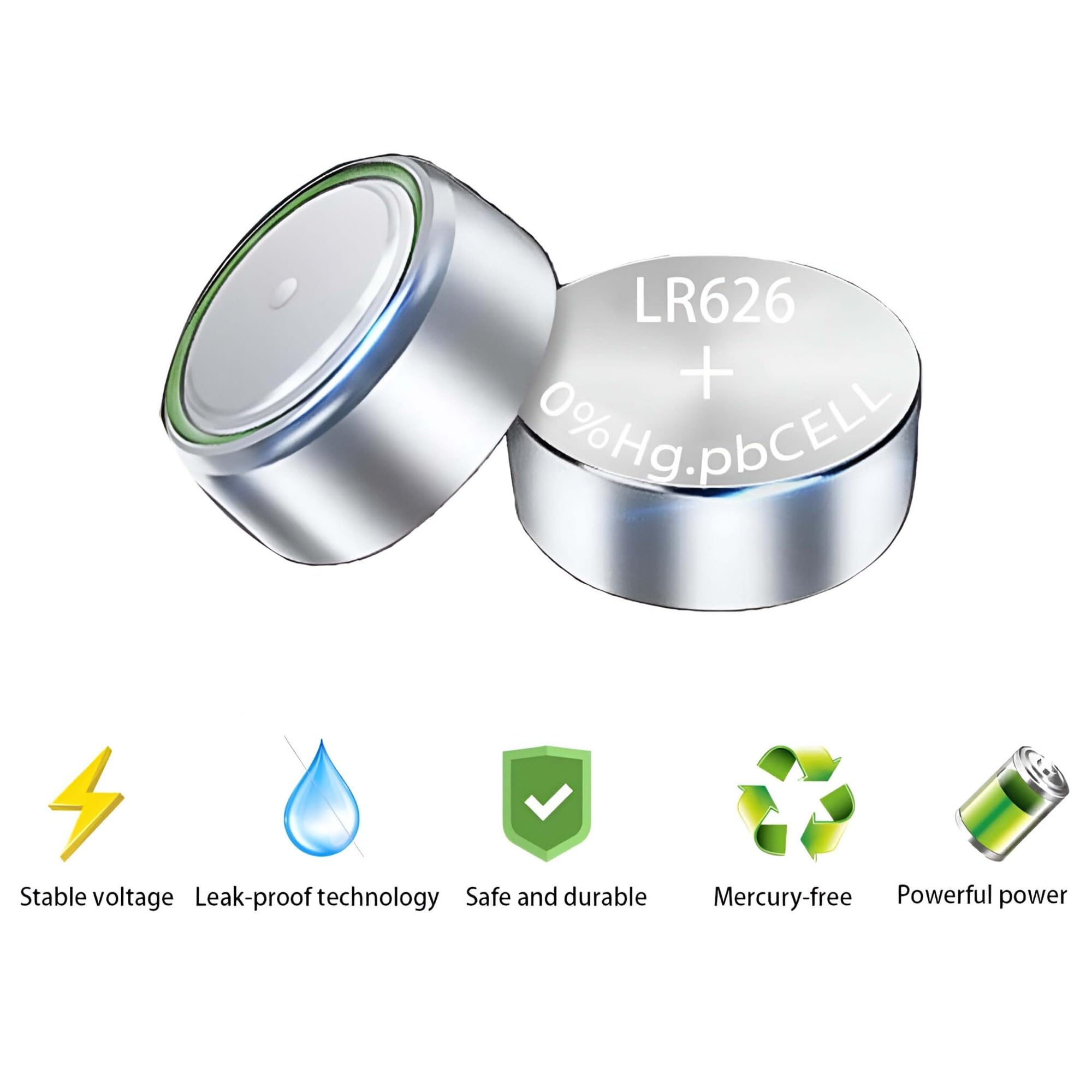 Simpletek - 10 piles 1,5 V LR626 SR66 LR626 SG4 377 | Pile bouton pour calculatrices, montres et petits appareils (Lot de 10 piles)