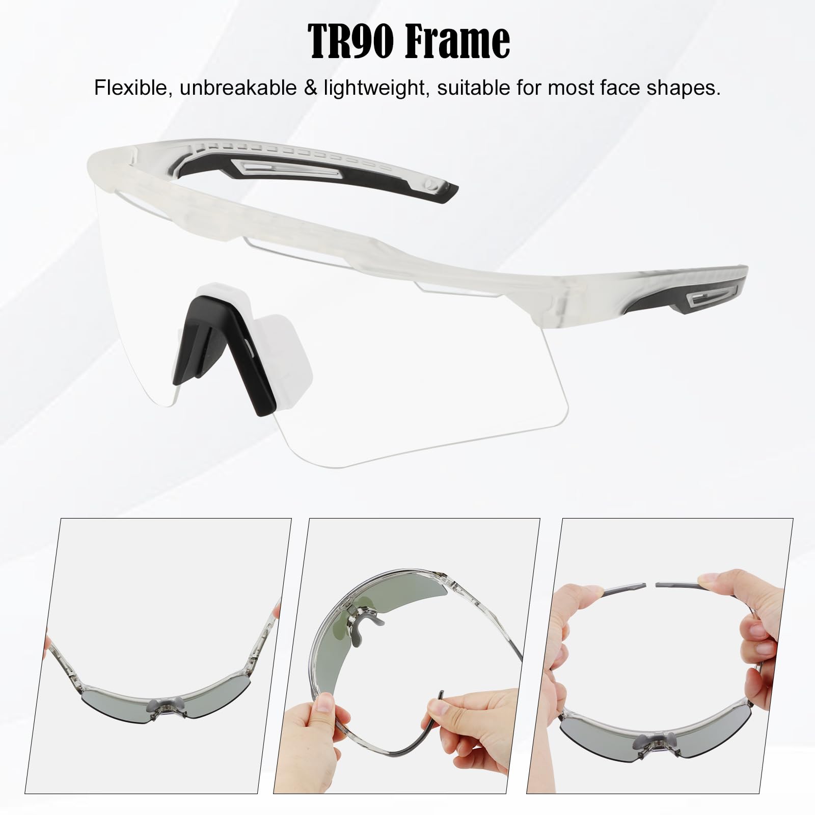 Polarisierte Sport-Sonnenbrille für Frauen Damen, UV400 Radfahren Brillen für Baseball Laufen Radfahren Brille 4 Gläser