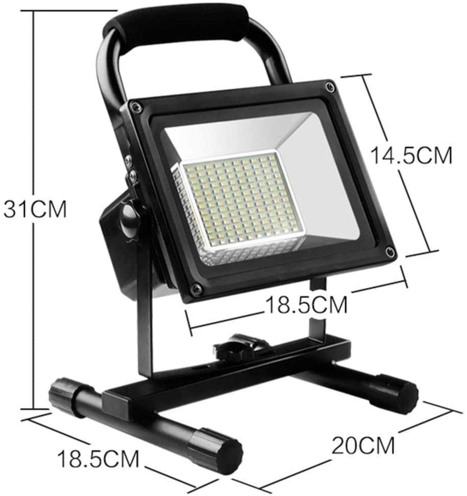 Lampada da lavoro a LED ricaricabile, proiettore portatile con telecomando, impermeabile, per esterni, alimentata tramite USB, per campeggio e sicurezza, classificazione IP65