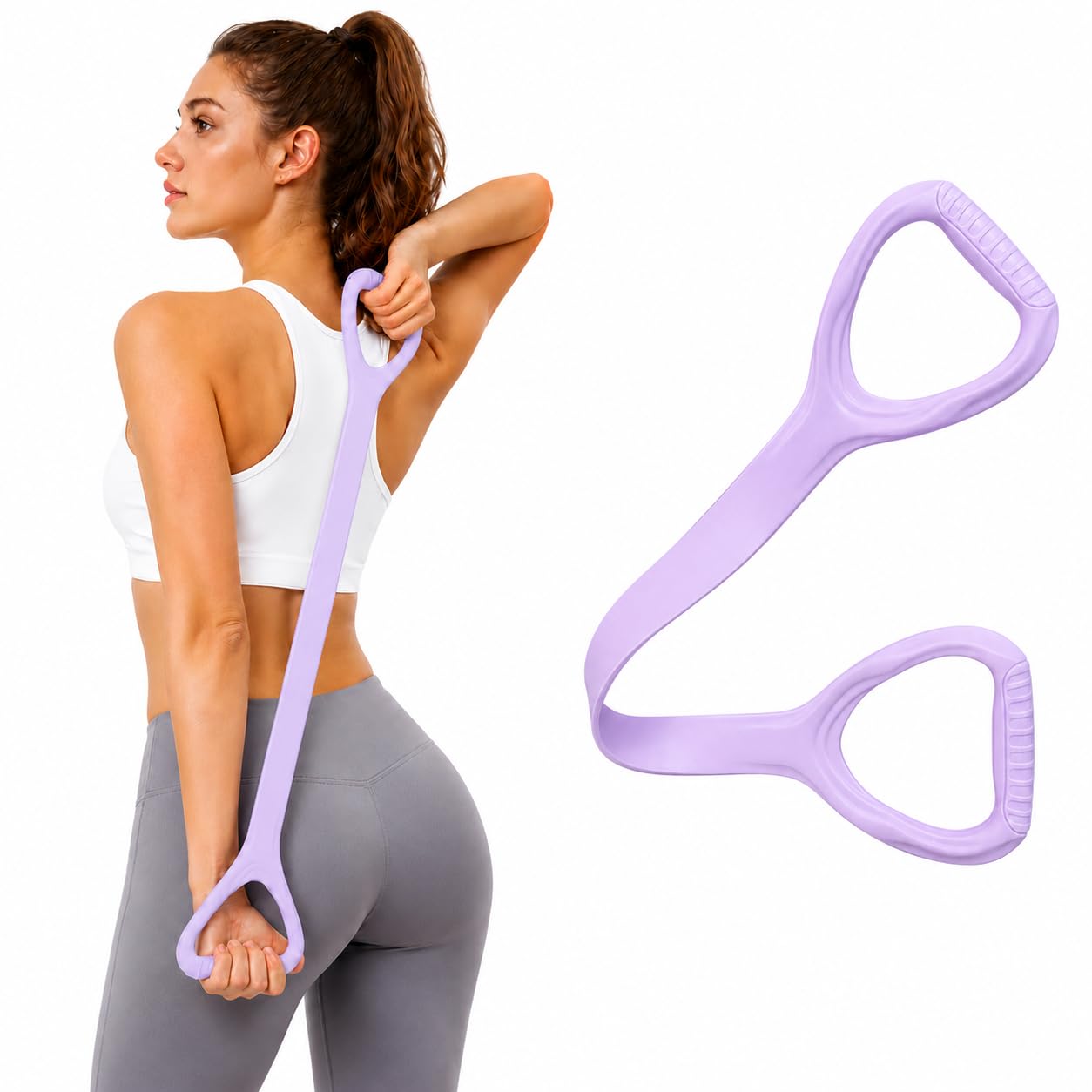 Upgraded Figure 8 Resistance Band with Handles, 35 lb Strong Stretch Exercise Band for Arms, Shoulders and Full-Body Workouts, Elastic Fitness Band for Women and Men-image-30