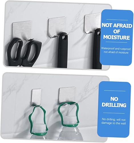 Miniatura 9 de Alipis 6pcs Razor Holder Wood Shaver Shower Rod Hooks Stainless Steel Organizador de baño Razor Holder Shaver Hooks Shaver Hanger Stand 304 Acero