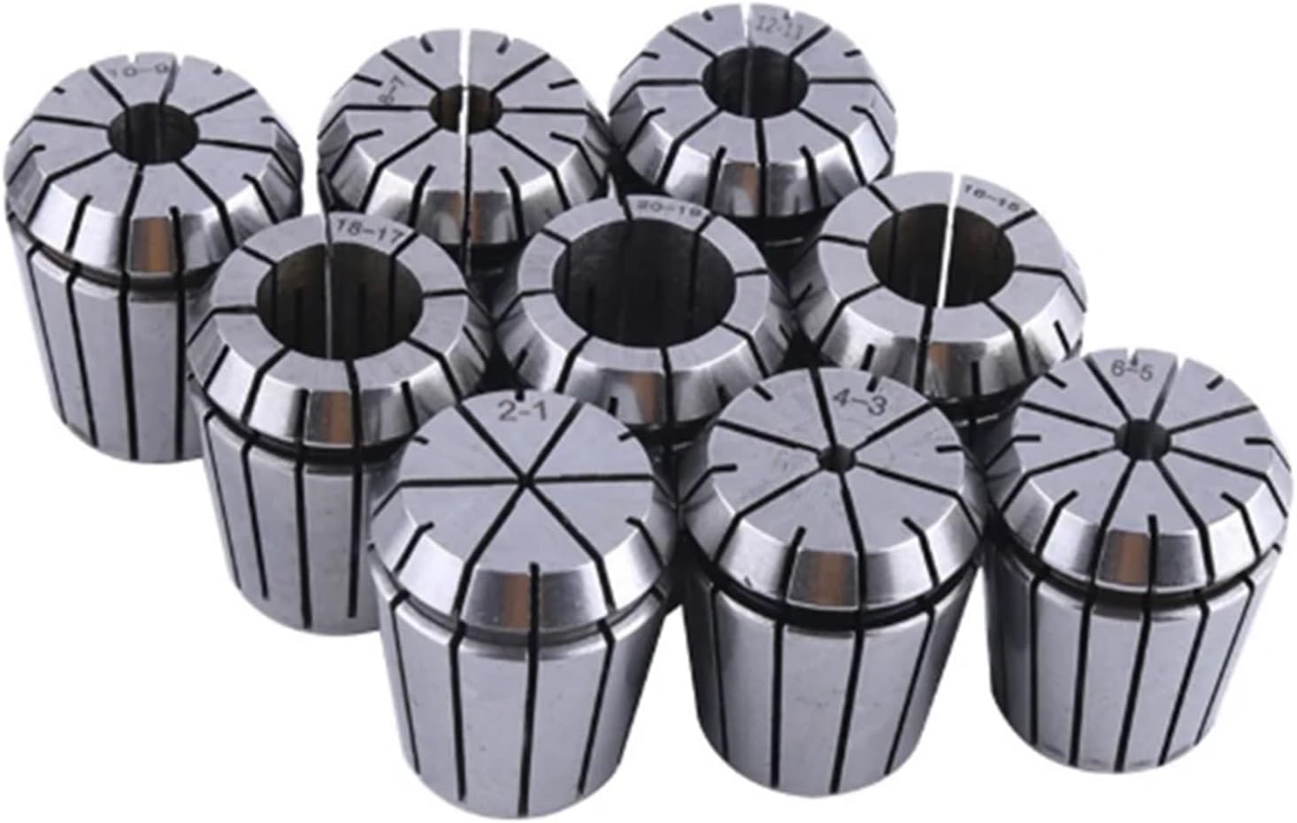 9pcs ER32 Spring Collet Set, 2/4/6/8/10/12/16/18/20mm Spring Collet Chuck For CNC Workholding Engraving Machine And Milling Lathe Tool