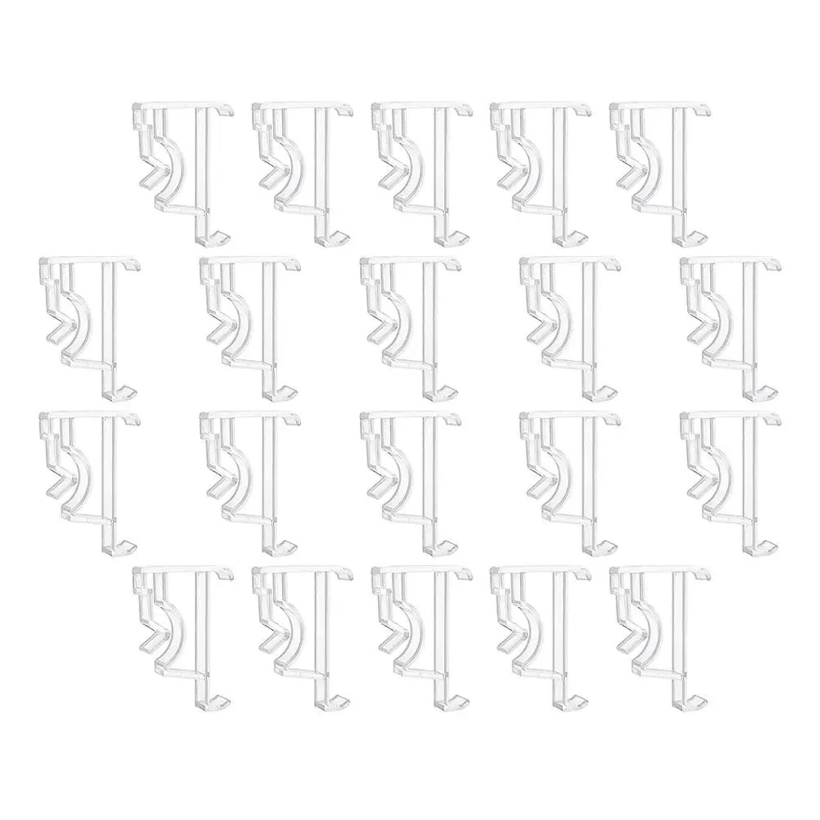 20 Pcs Blind Clips Wear resistant Transparent Plastic Clamps for Window Valance Accessories Home Decor Hardware For Door