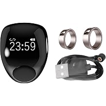 Topiky Smart Tasbih Zikr Ring, Digital Counter Prayers Reminder Ring, Water Proof Bluetooth Adjustable Smart Alarm Tasbih Counter, Muslim Digital Azan Alarm Clock 18&20mm