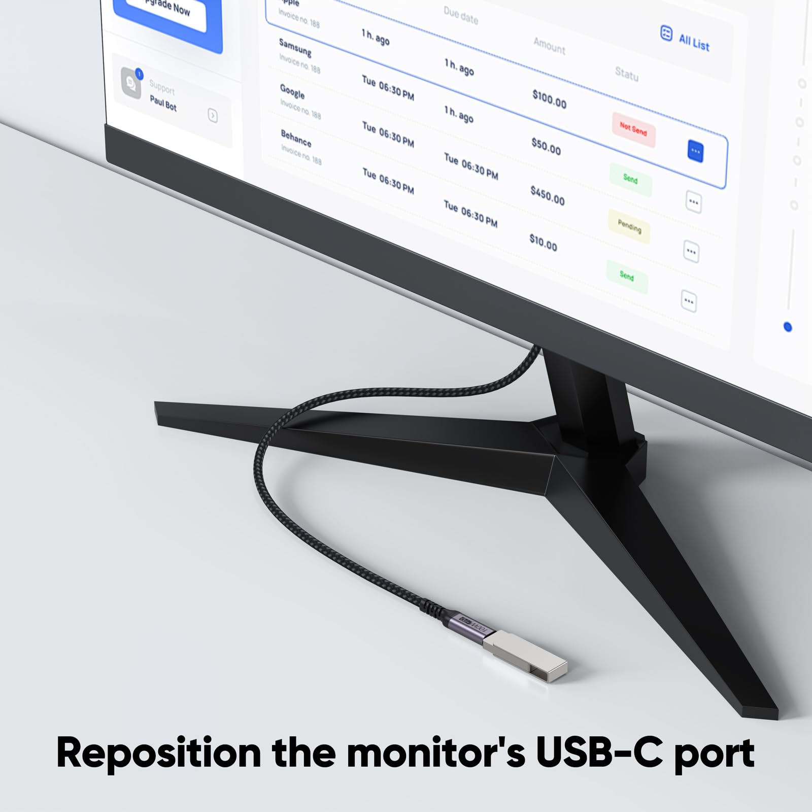 Cable de extensión USB C de 10 pies, 2 unidades, extensor USB 3.2 Gen2 macho a hembra, función completa, transferencia de datos de 10 Gbps, video 4K a 60 Hz, carga de 100 W, cable tipo C para monitor