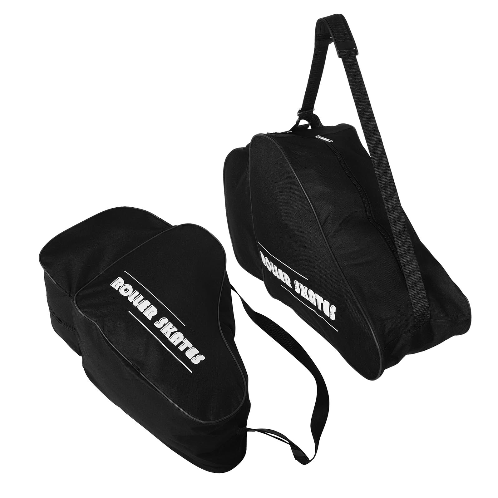 Zerodeko 2 Pezzi Borsa per Pattini Ghiaccio e Roller Zaino Organizzatore con Spallacci Ergonomici Oxford e Imbottitura Spessa Protezione Rinforzata per Pattinaggio Hockey e Figure Nero