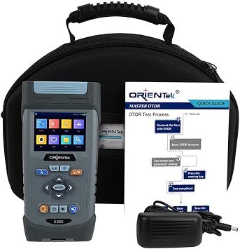 K350 OTDR Build-in OPM OLS VFL FIP, 1310/1550/1625nm 32/30/28dB PON Link Map OTDR Fiber Optic Tester, Active Live Fiber OTDR can 116 Splitters