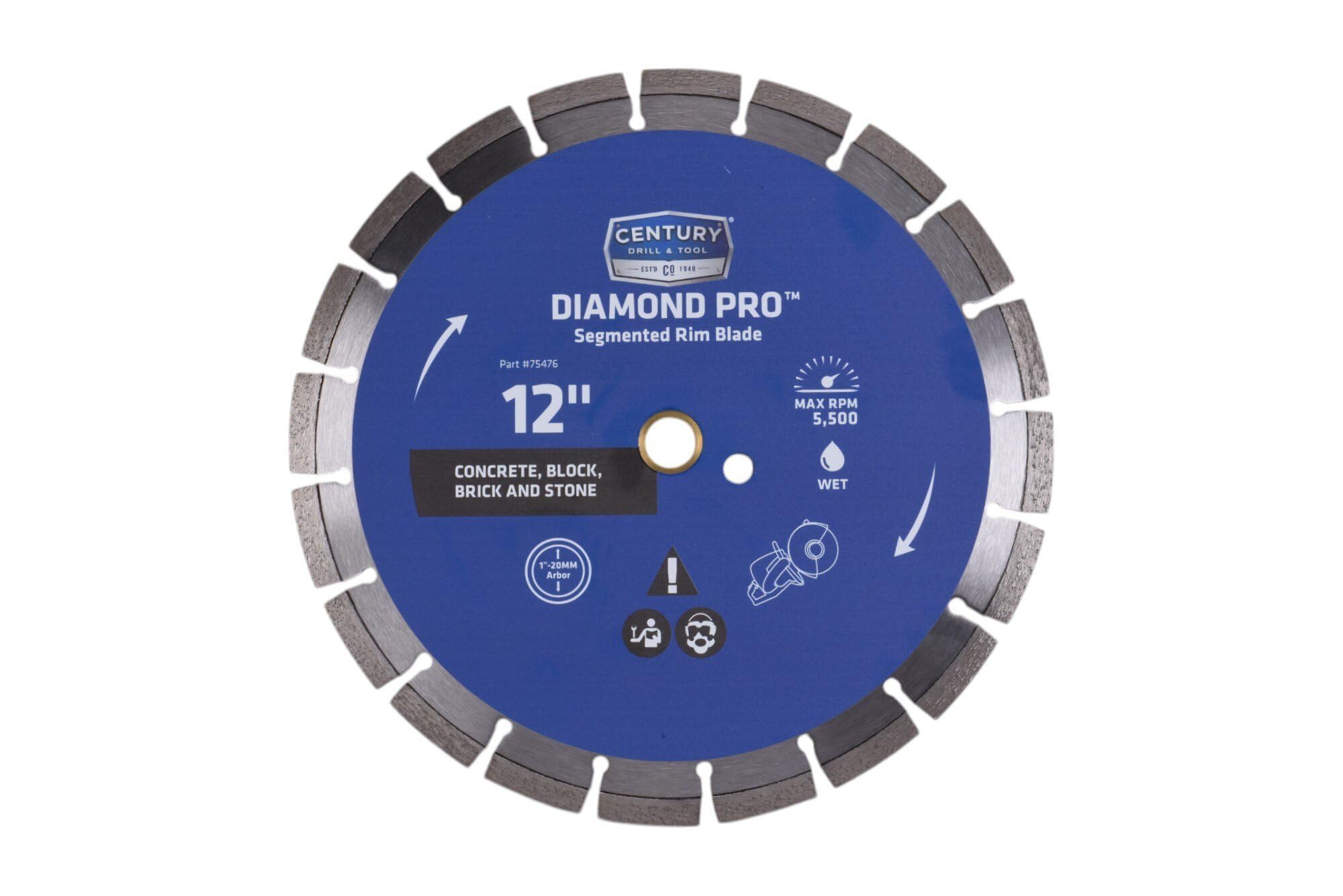 Lame de scie diamant bord segmenté siècle et forets 75476 pour coupe béton