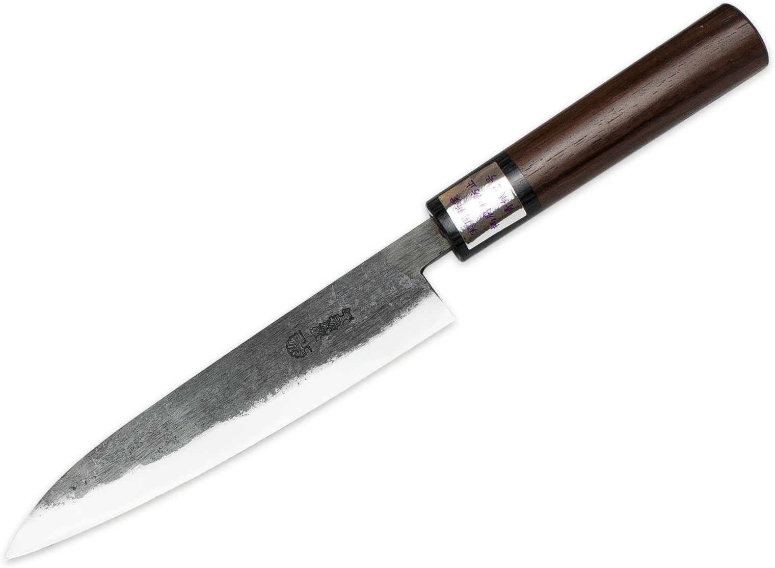Moritaka Hamono Petty small Professional Japanese Cooking Knife, Razorsharp traditional handmade Chef Knives for meat, vegetables, Hand-forged 3-layered Aogami II High Carbon steel Blade length 5.9 in