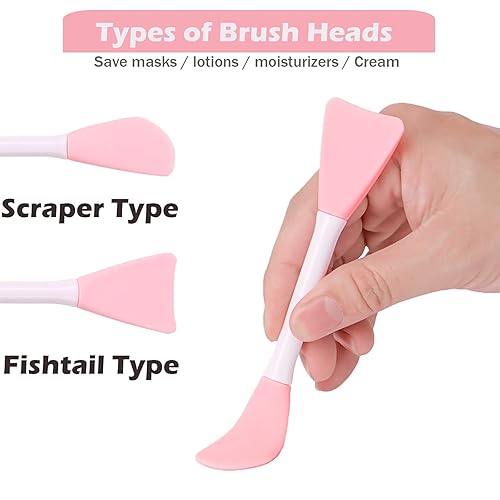 Miniatura 5 de Cepillo de silicona para máscara facial, cepillo aplicador de máscara de barro facial flexible para aplicar máscara facial, máscara de dormir,