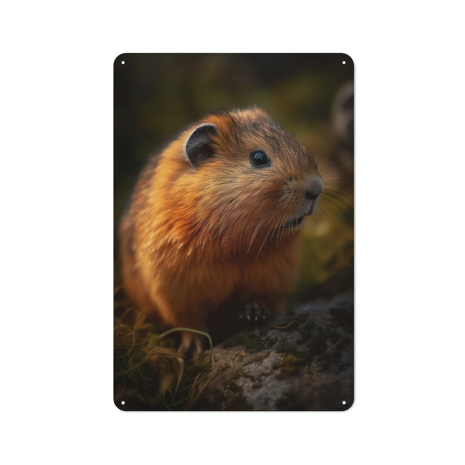 Metal Plaque 30x20cm with Adorable Lemming for Pub Or Café, Retro Decor, for Pub Decor Enthusiasts Refreshing A Room in Autumn