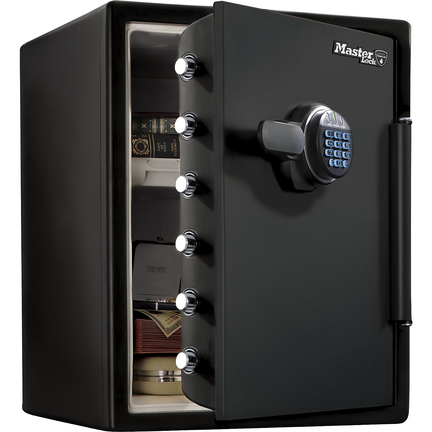 Masterlock Coffre-fort de sécurité avec combinaison numérique, taille XXL, étanche et ignifuge pendant 60 min, gris