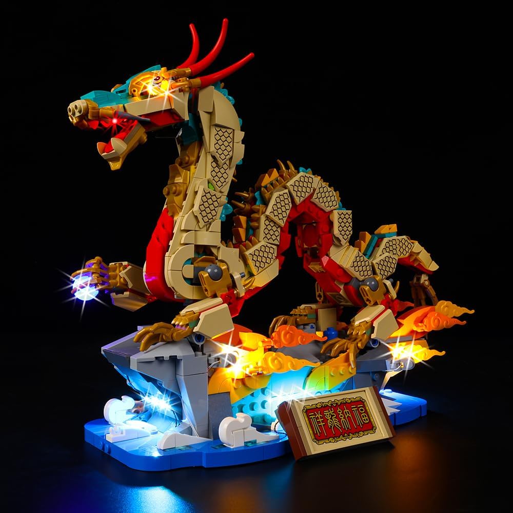 Kyglaring Light Kit Compatible with Lego Auspicious Dragon 80112 Building Blocks, Lights Only, Model Set Not Included, Classic Version
