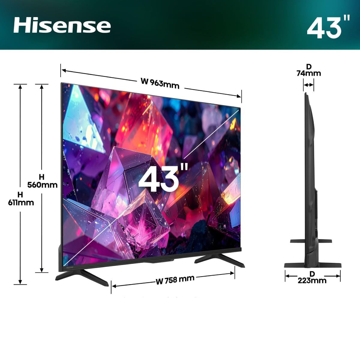 Hisense Smart TV QLED 43" 4K 43E7S PRO