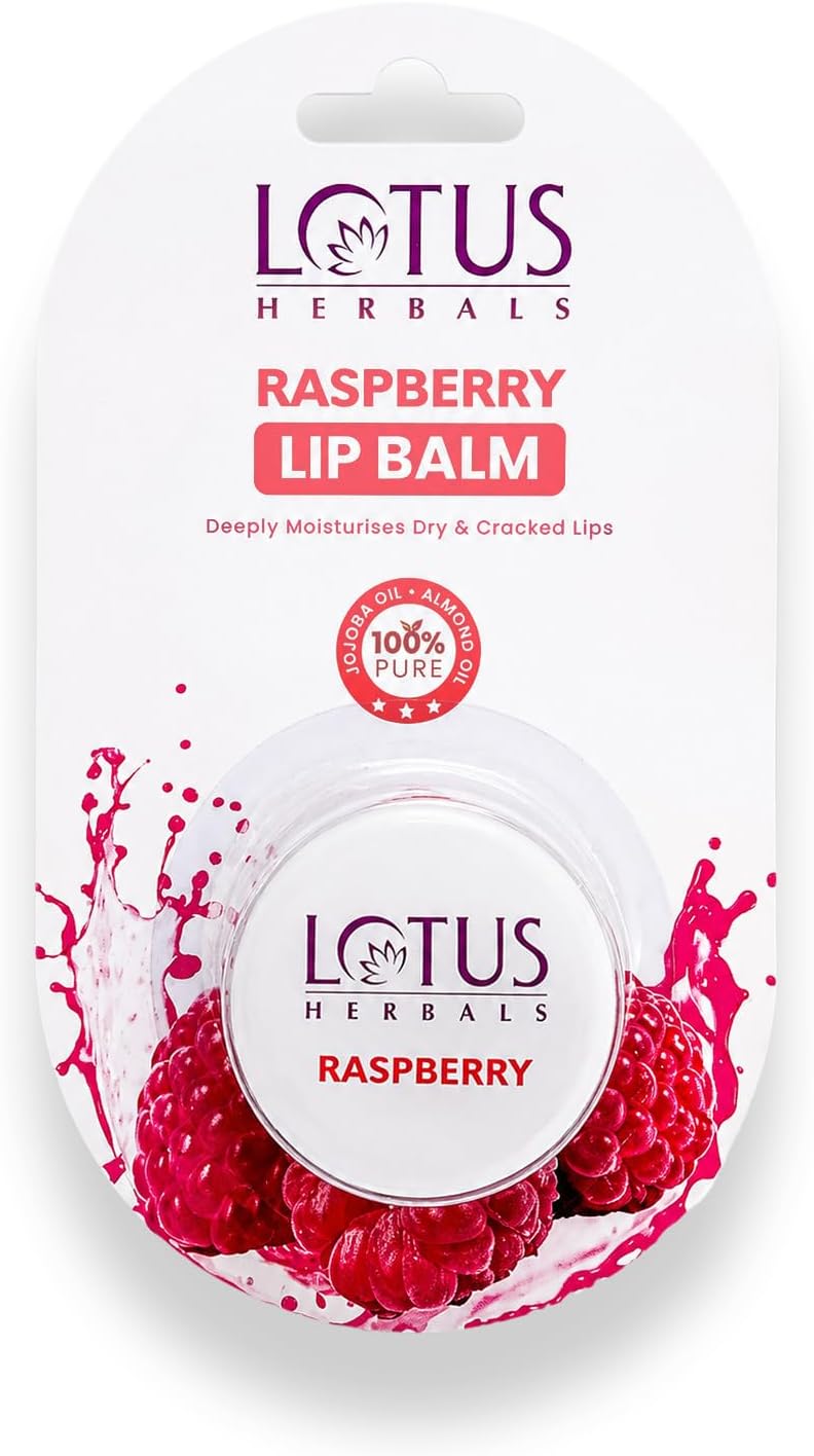 Lotus Herbals Lip Balm - Raspberry | For Dry & Cracked Lips | 5g