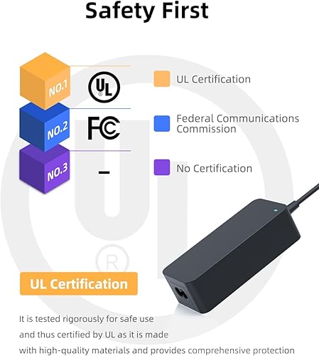 Miniatura 2 de Cargador apto para cargador de portátil Dell, conectores redondos, 65 W, 45 W, (con certificación de seguridad UL)